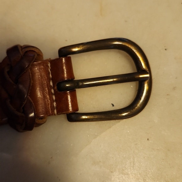 ECHO Made In Turkey Brown Leather Braided Belt - Picture 7 of 16